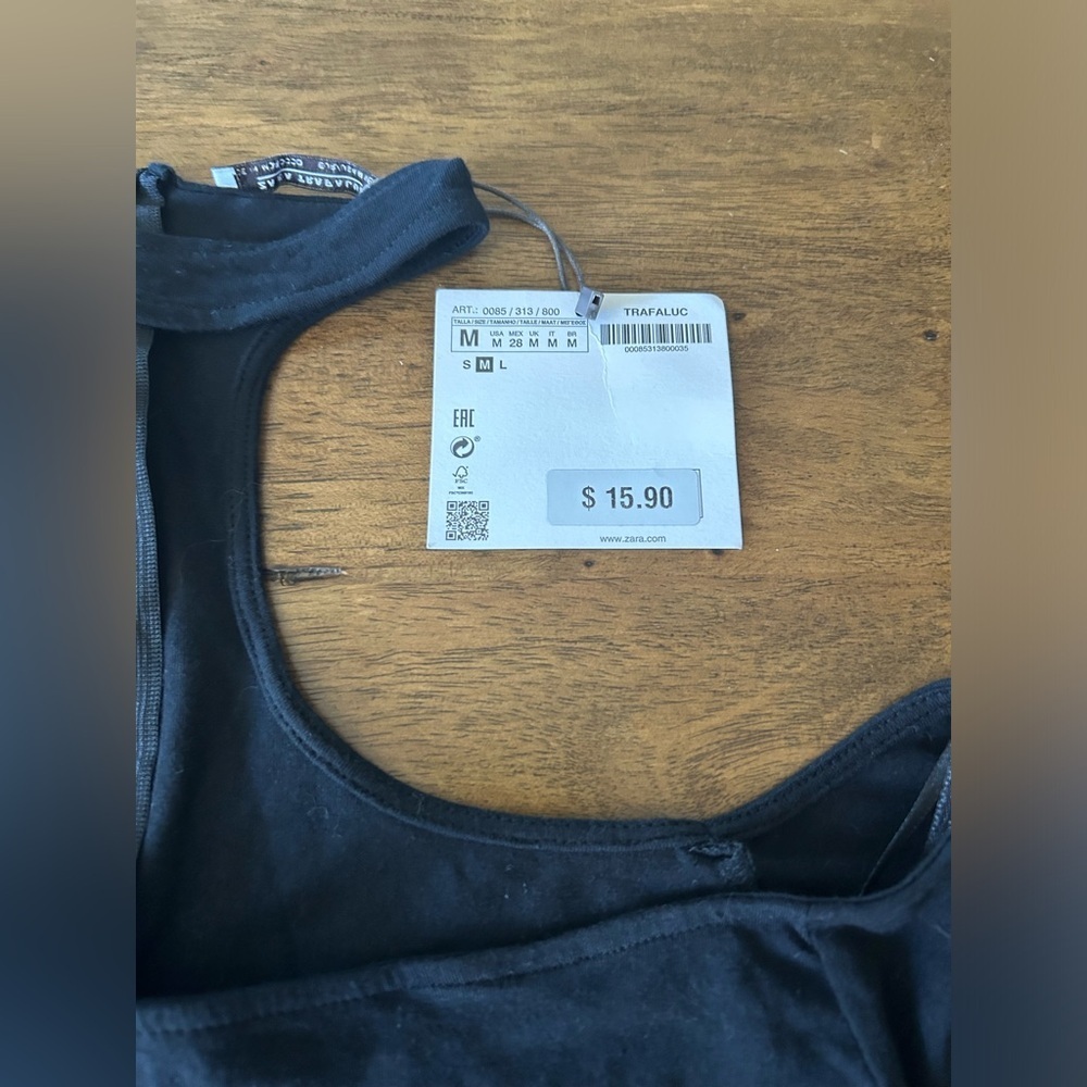 Zara Off-Shoulder Choker Neck Top Size M - Picture 3 of 5